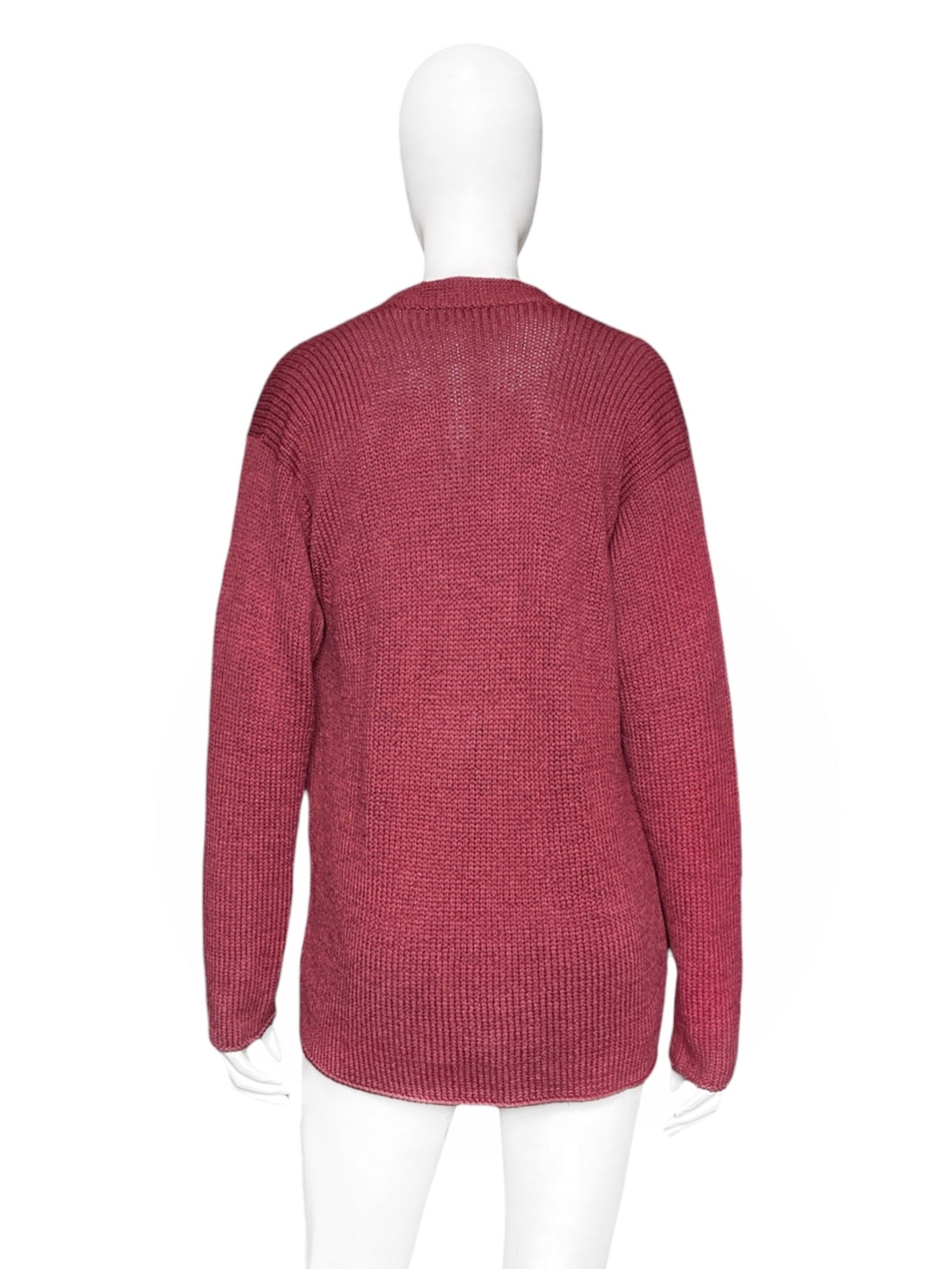 Hermès Spring 2000 Martin Margiela Jane Birkin Burgundy Silk Vareuse Knit Sweater S