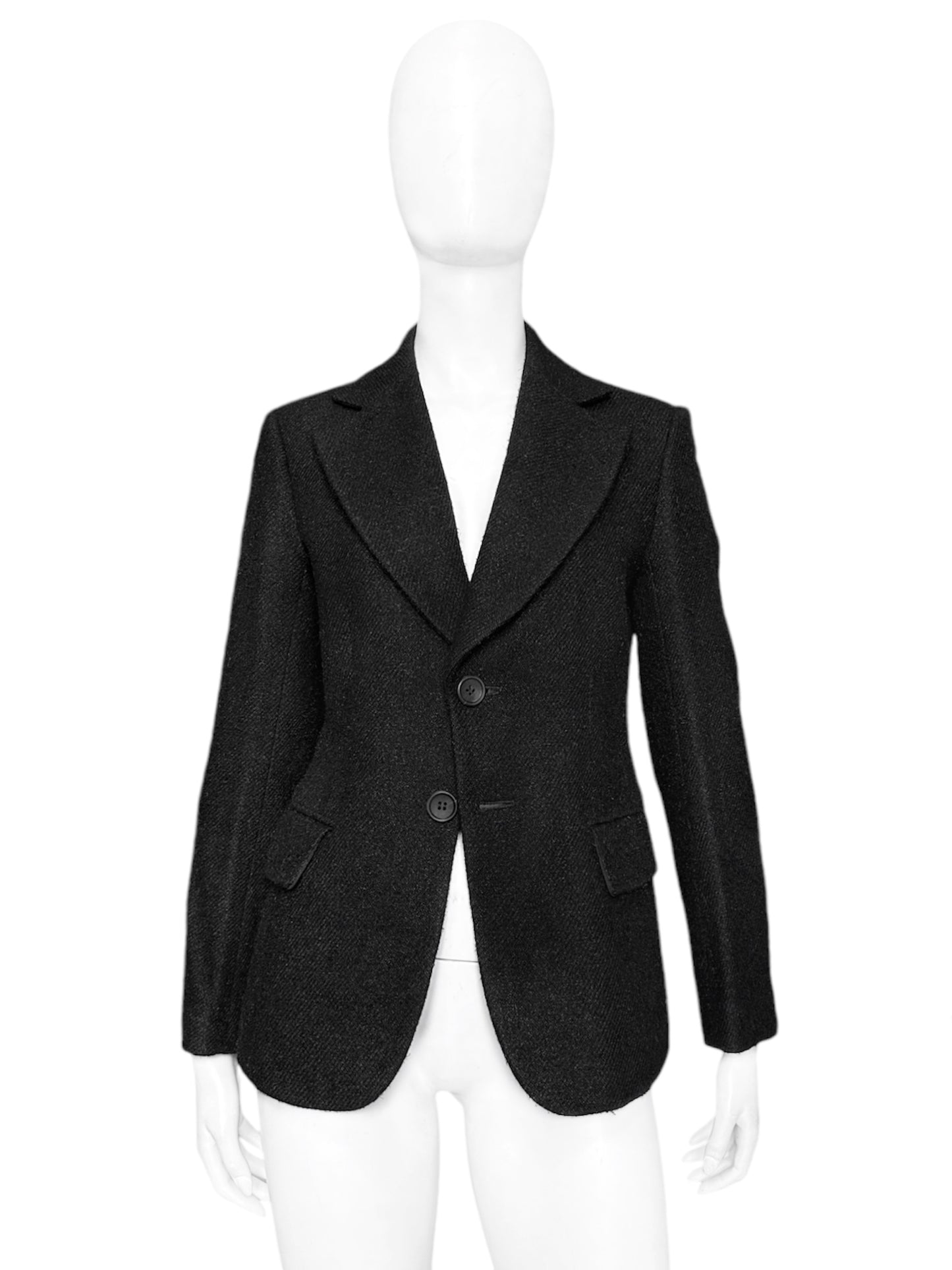 Junya Watanabe Fall 2002 Black Wool Tweed Blazer M