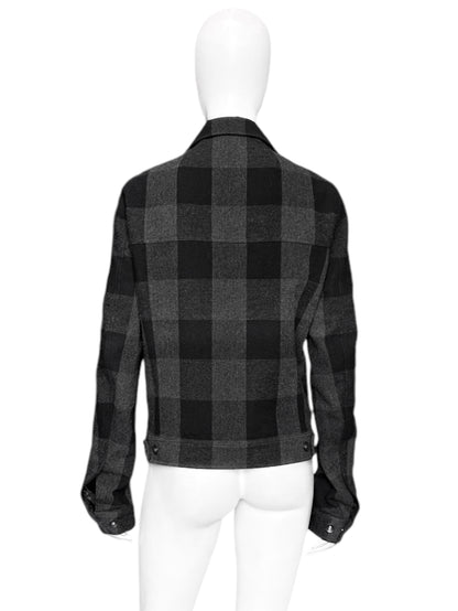 Rick Owens Fall 2016 Mainline Mastodon Checkered Plaid Wool Sample Colourway Workers Jacket 46