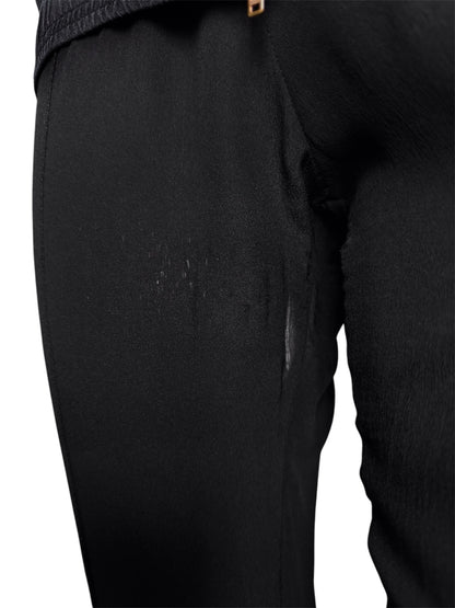 Gucci Spring 2004 Tom Ford Black Webbing Striped Crepe de Chine Silk Bomber Jacket pants tracksuit 38