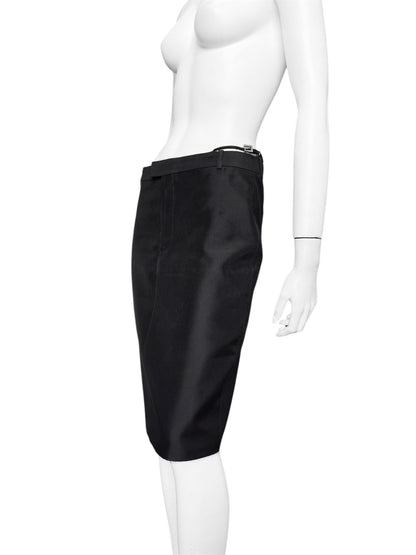 Gucci Spring 1998 Tom Ford Look #38 Swarovski G-String Leather Strap Black Pencil Skirt 42