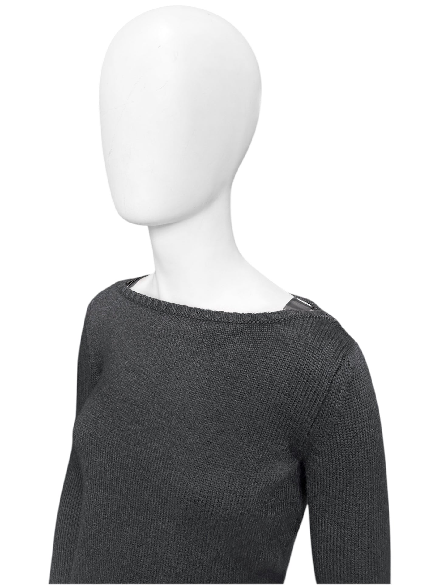 Gucci Fall 1997 Tom Ford Shoulder Metal Emblem Cropped Wool blend Sweater M