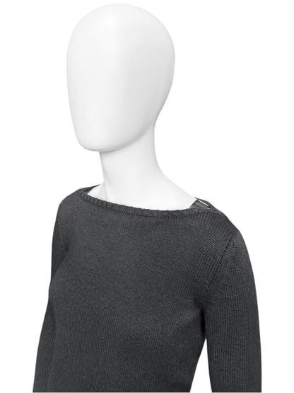 Gucci Fall 1997 Tom Ford Shoulder Metal Emblem Cropped Wool blend Sweater M