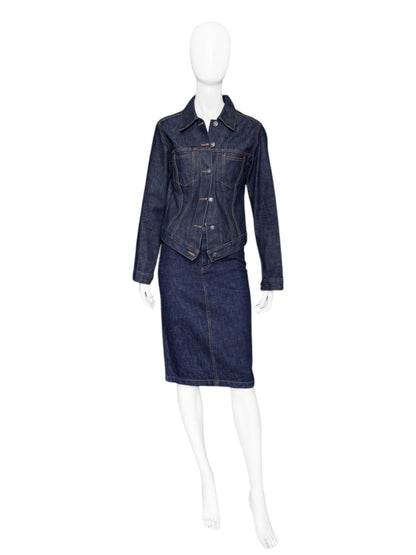 Gucci Spring 1998 Tom Ford Look#32 Esther Cañadas Raw Denim Jacket 40