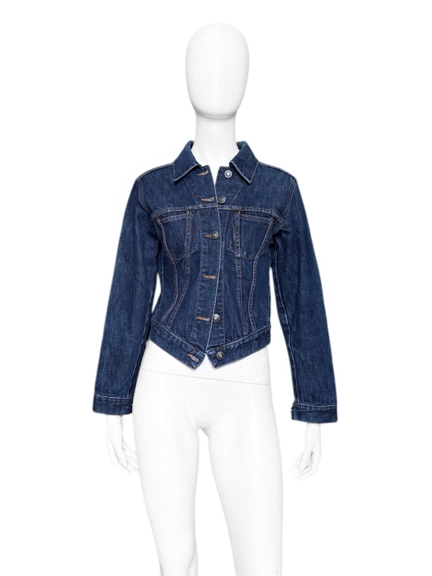 Gucci Spring 1998 Tom Ford Esther Cañadas Look#32 Raw Denim Jacket 40