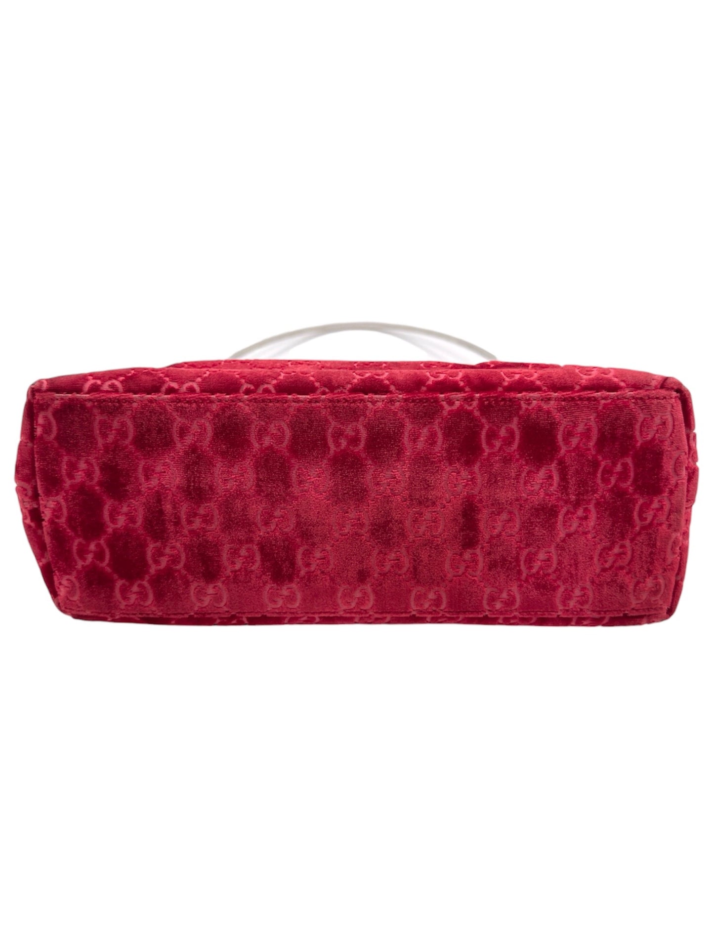 Gucci Fall 1997 Tom Ford Rihanna Red Monogram Velvet Handbag