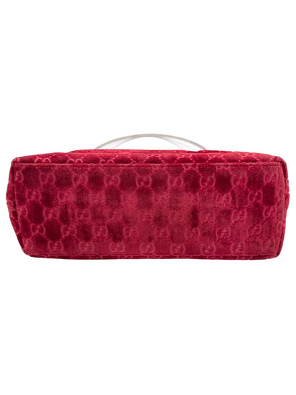 Gucci Fall 1997 Tom Ford Rihanna Red Monogram Velvet Handbag