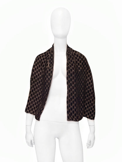 Gucci Fall 1997 Tom Ford Brown Monogram Velvet Scarf