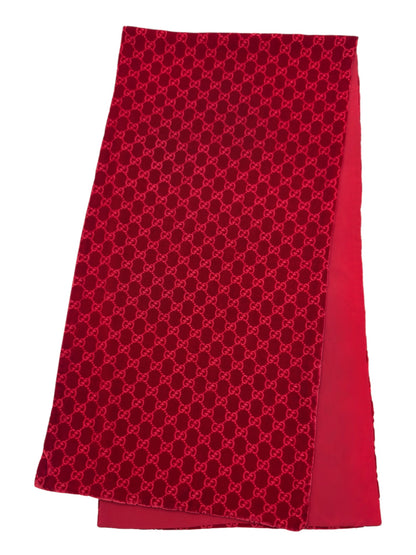 Gucci Fall 1997 Tom Ford Red Monogram Velvet Scarf