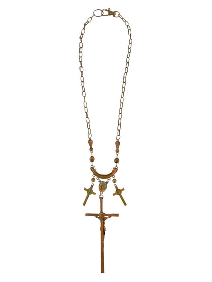 Jean Paul Gaultier 90S Sample Triple Cross Long Necklace