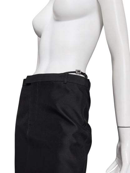 Gucci Spring 1998 Tom Ford Look #38 Swarovski G-String Leather Strap Black Pencil Skirt 42