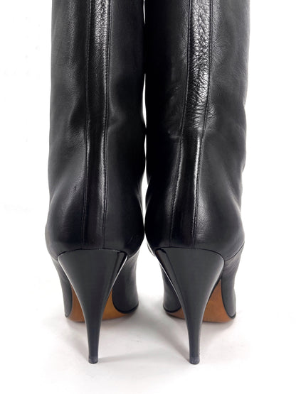 Céline Phoebe Philo Thigh High Leather Heels Boots 36.5