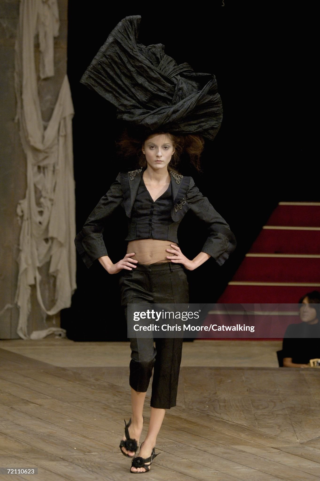 Alexander Mcqueen Spring 2007 Runway Black Silk Bumster Pants 38