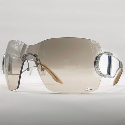 Dior Fall 2006 Y2k Galiano Mariah Carey Galliano Diorly 2 Swaroski Rhinestones Ski Shield Sunglasses