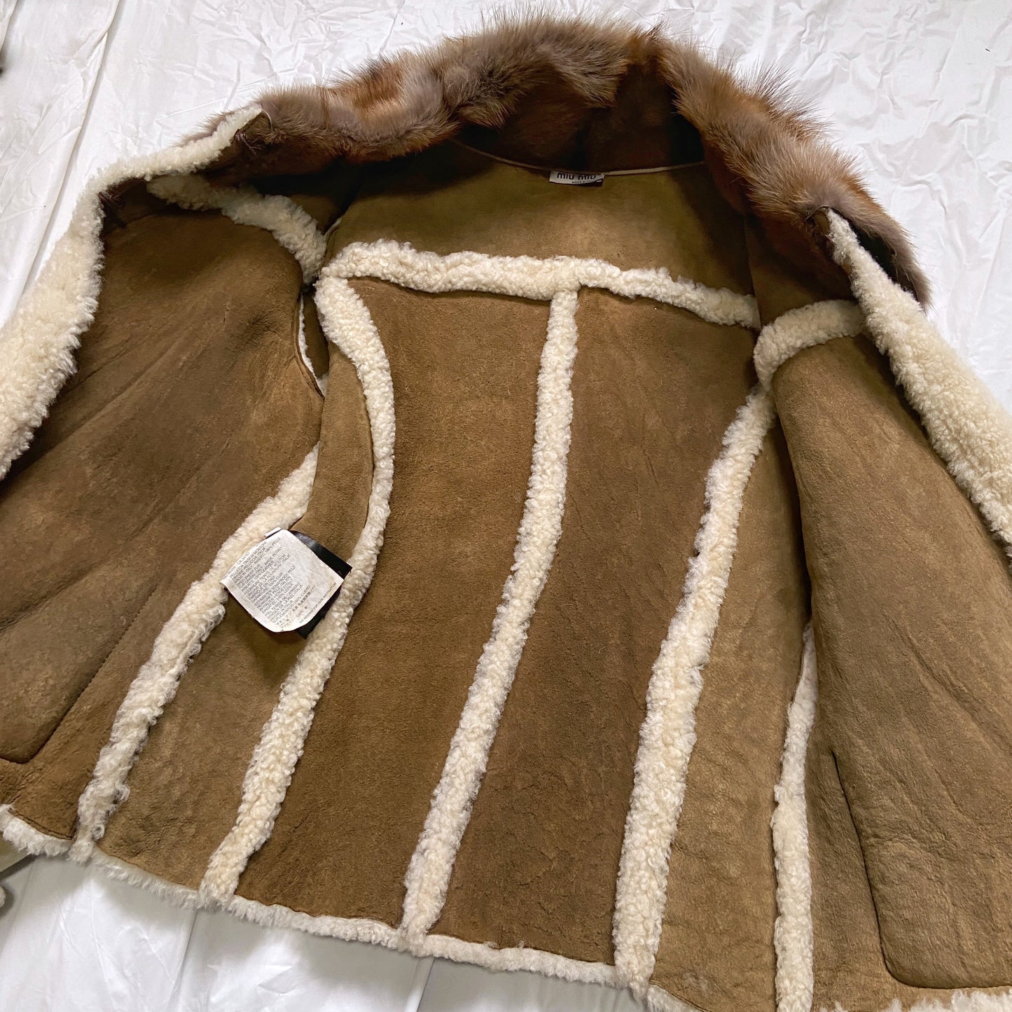 Miu Miu Fall 2004 Lamb/Pony Shearling Fur Leather Jacket M