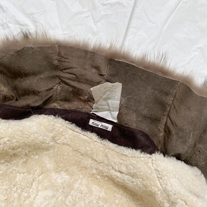 Miu Miu Fall 2004 Lamb/Pony Shearling Fur Leather Jacket M