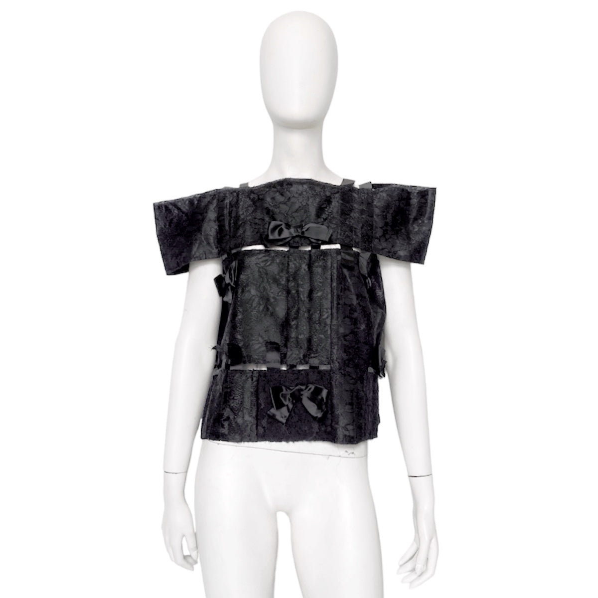 Comme des Garçons Fall 2015 Floral Lace top with Ribbons