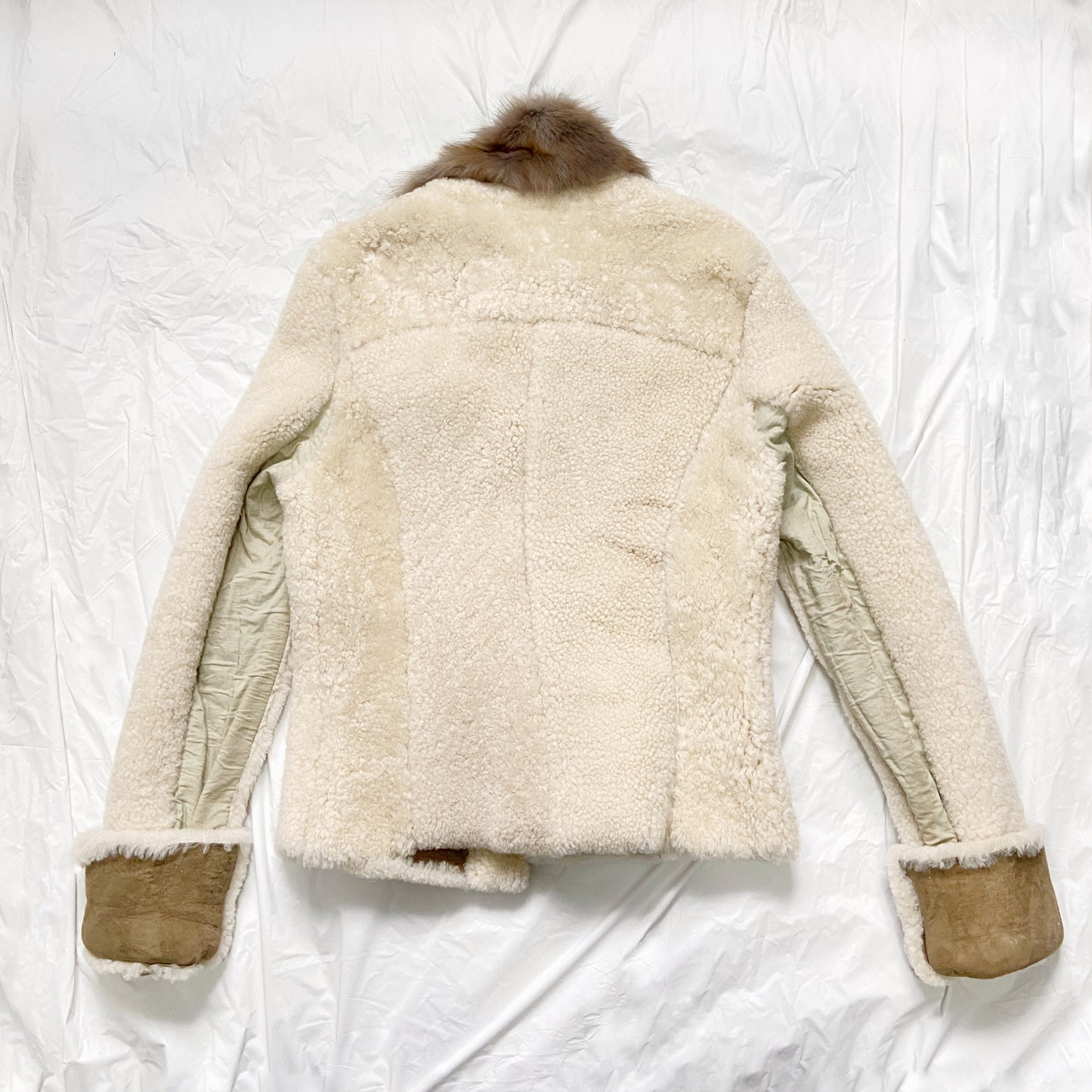 Miu Miu Fall 2004 Lamb/Pony Shearling Fur Leather Jacket M