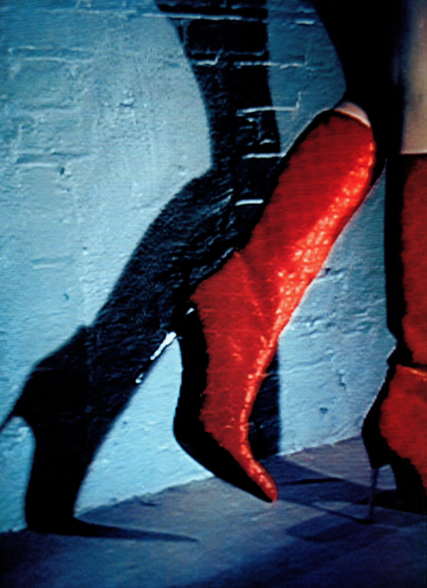 Gucci Fall 1997 Tom Ford Dark Navy Guccisima Monogram Velvet Metal Heel Tall Boots 36