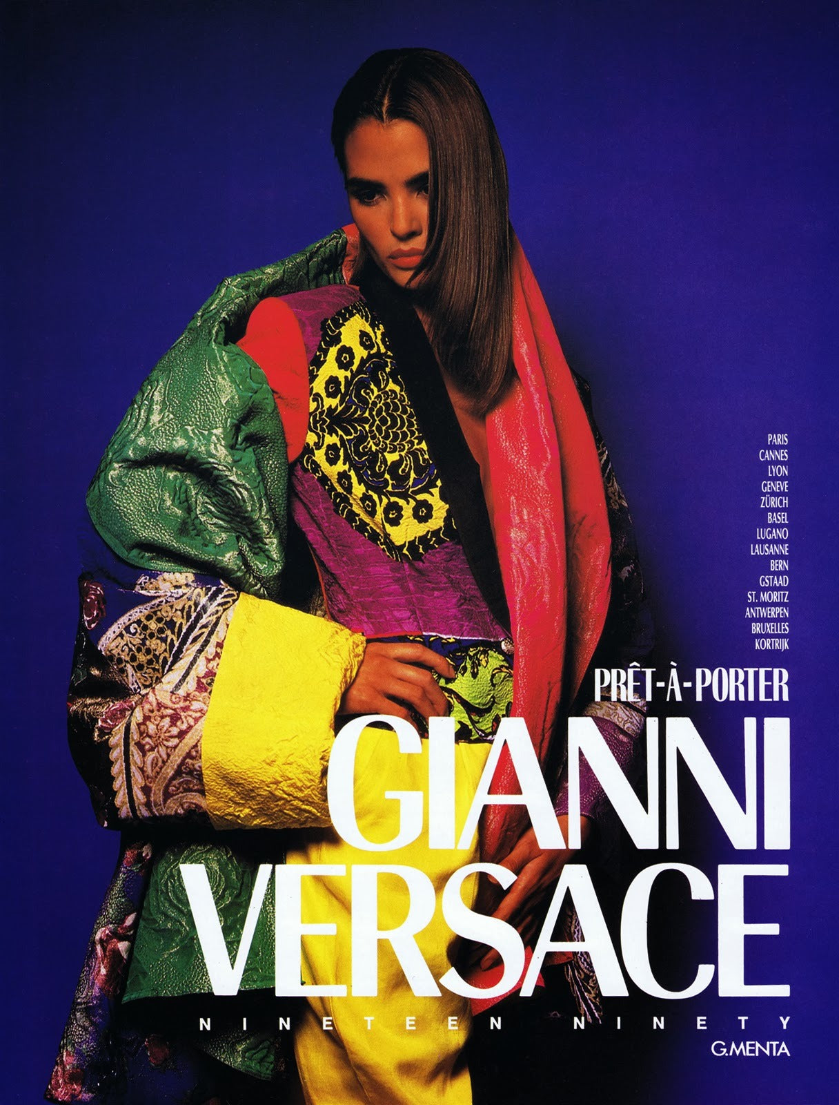 Gianni Versace Spring 1990 Colour Block Baroque Silk Blazer Jacket 44