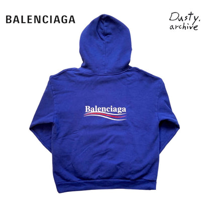 Balenciaga blue bernie campaign logo oversized hoodie XL