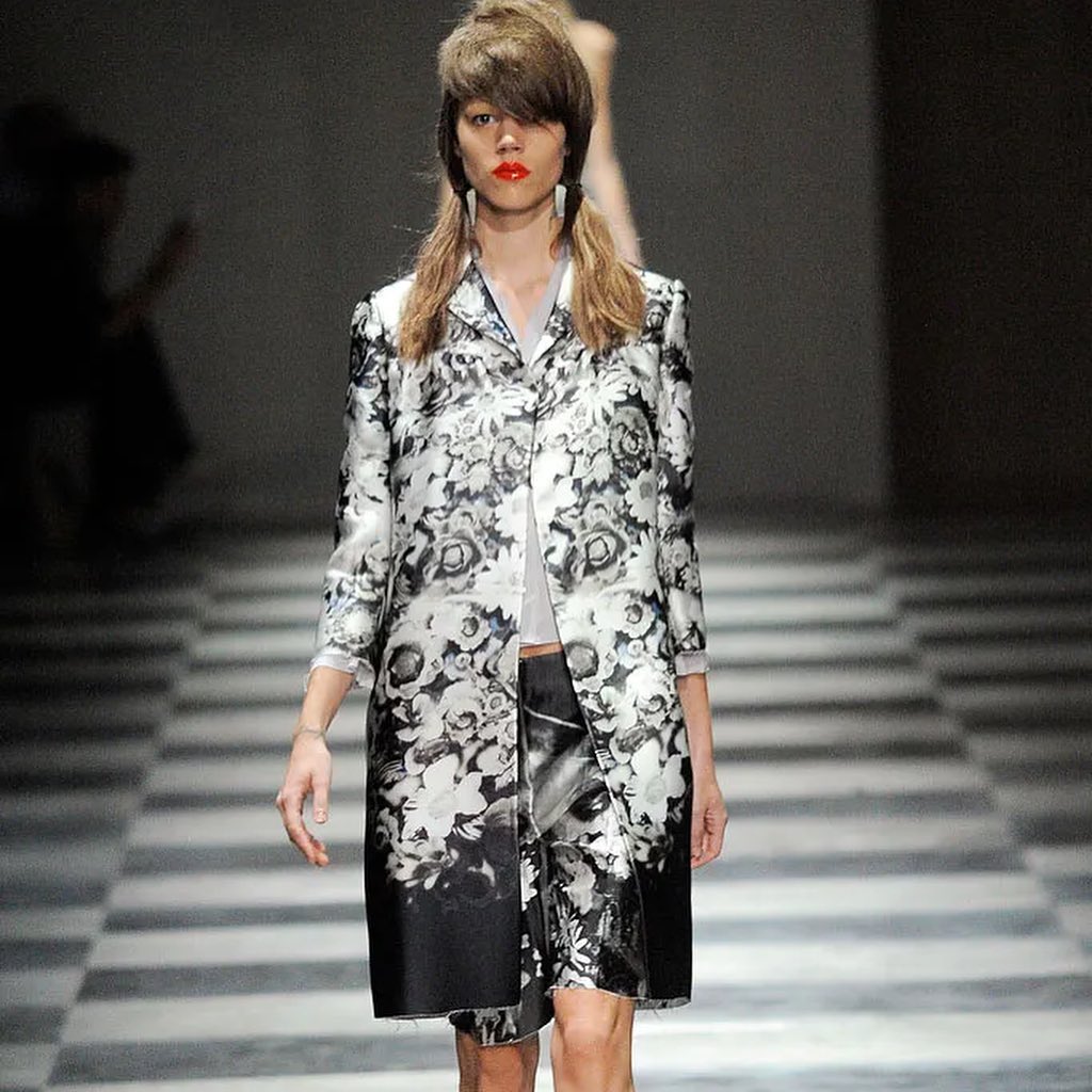 Prada silk floral print coat