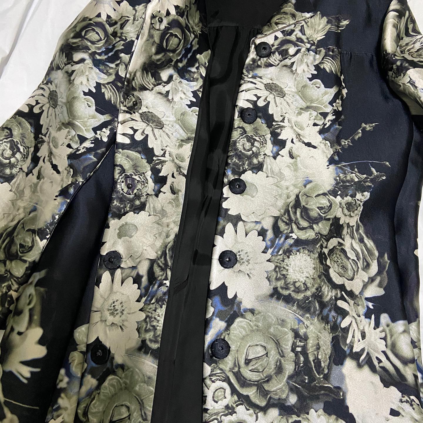 Prada silk floral print coat