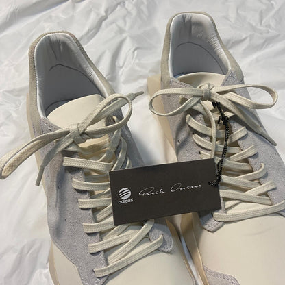 Rick owens x adidas white chalk tech runner sneakers 44.5
