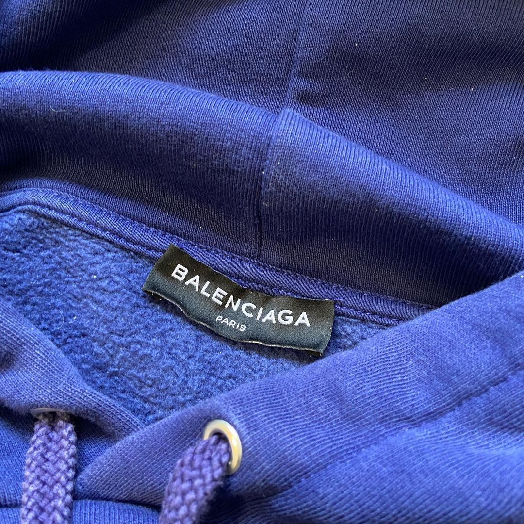 Balenciaga blue bernie campaign logo oversized hoodie XL