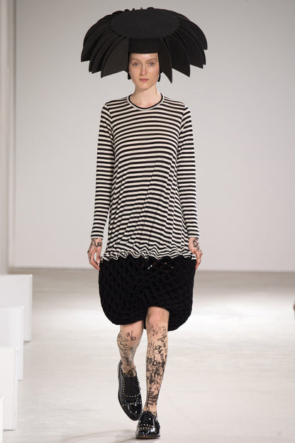 BWNT Junya Watanabe Fall 2015 Striped Geometric Wool Bungee Dress S