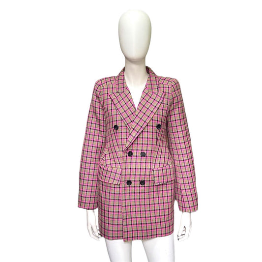 Balenciaga pink tweed hourglass blazer jacket 36