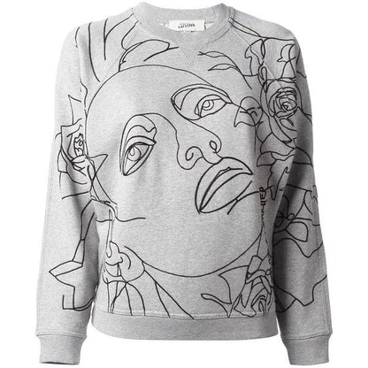 Jean Paul Gaultier face floral print sweater S