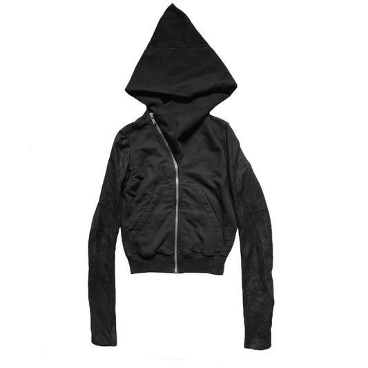 Rick owens drkshdw leather sleeved mountain hoodie jacket S