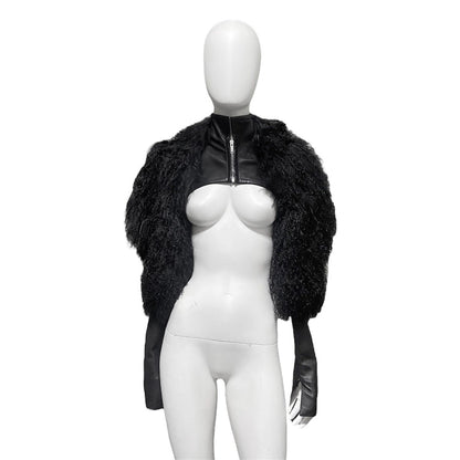 Gareth pugh fw12 mongolian wool hair lambskin crop top jacket