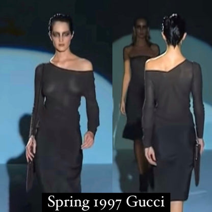 Gucci spring 1997 tom ford sheer mesh knit top  S