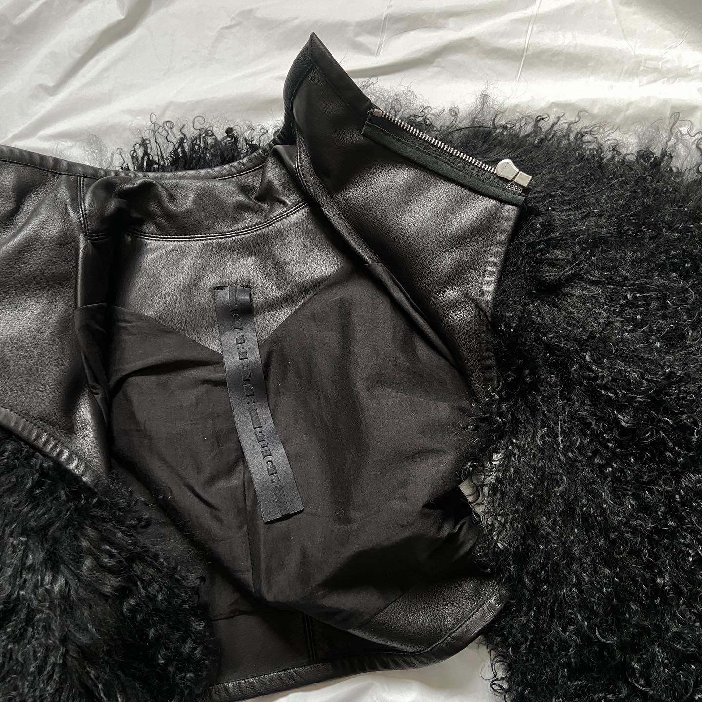 Gareth pugh fw12 mongolian wool hair lambskin crop top jacket