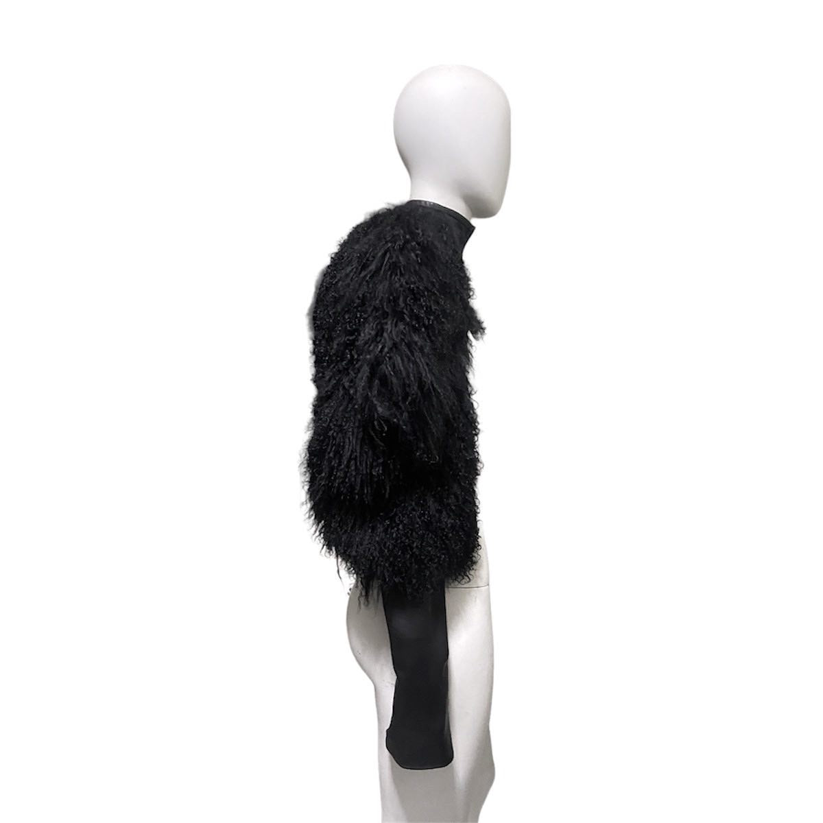 Gareth pugh fw12 mongolian wool hair lambskin crop top jacket