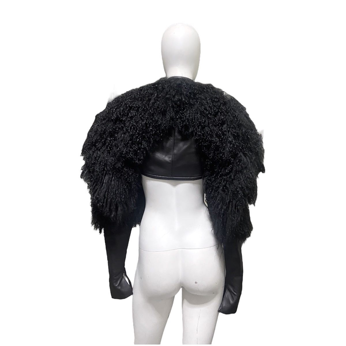 Gareth pugh fw12 mongolian wool hair lambskin crop top jacket