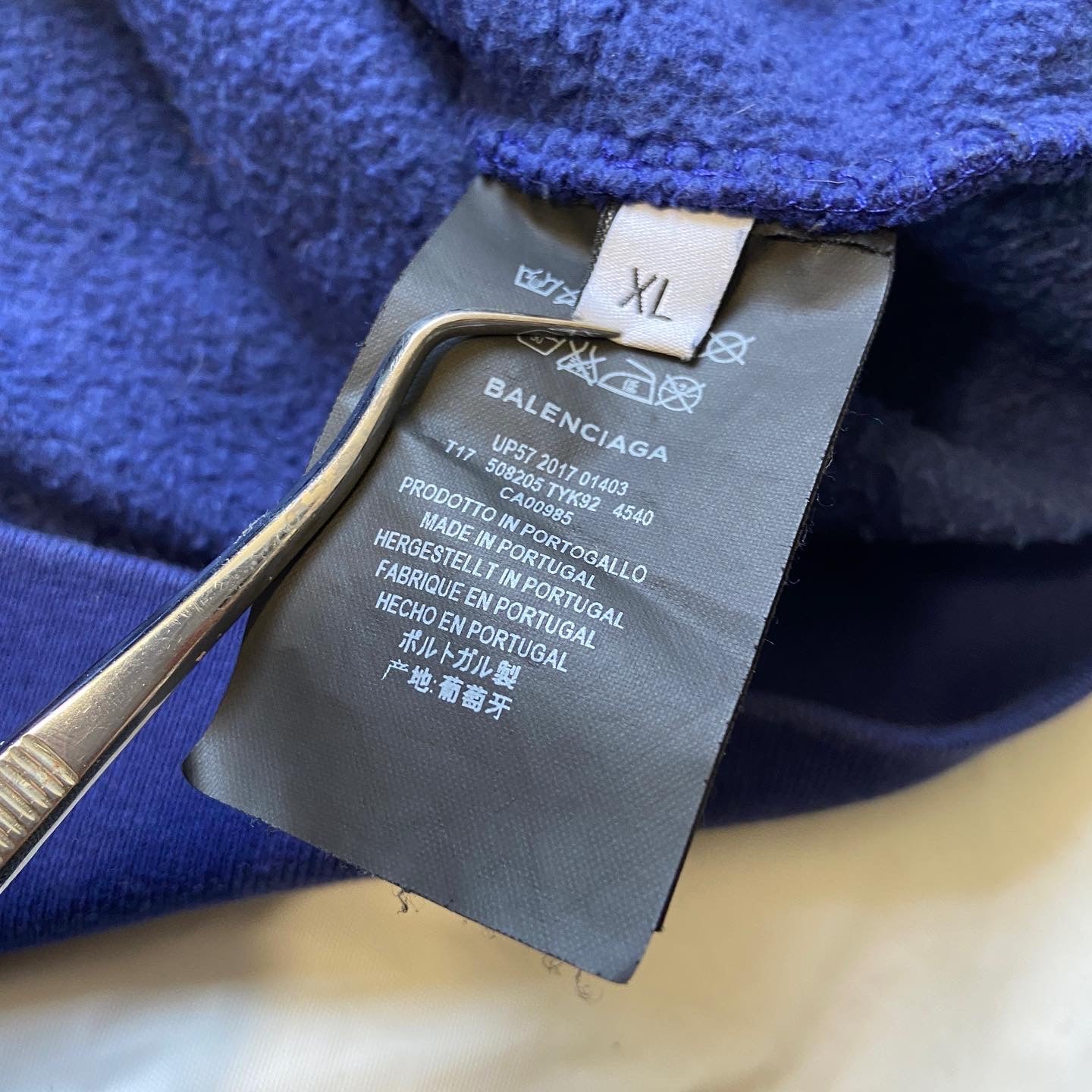 Balenciaga blue bernie campaign logo oversized hoodie XL