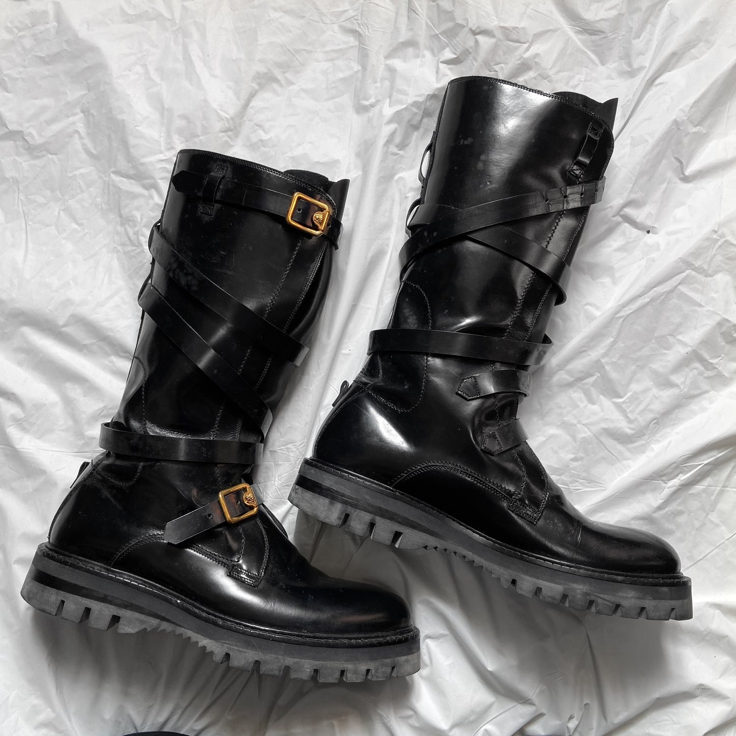 Versace Fall 2013 Bondage Patent Leather Boot 43