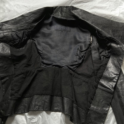 Rick Owens fall 2009 Crust funnel neck crop leather jacket 40