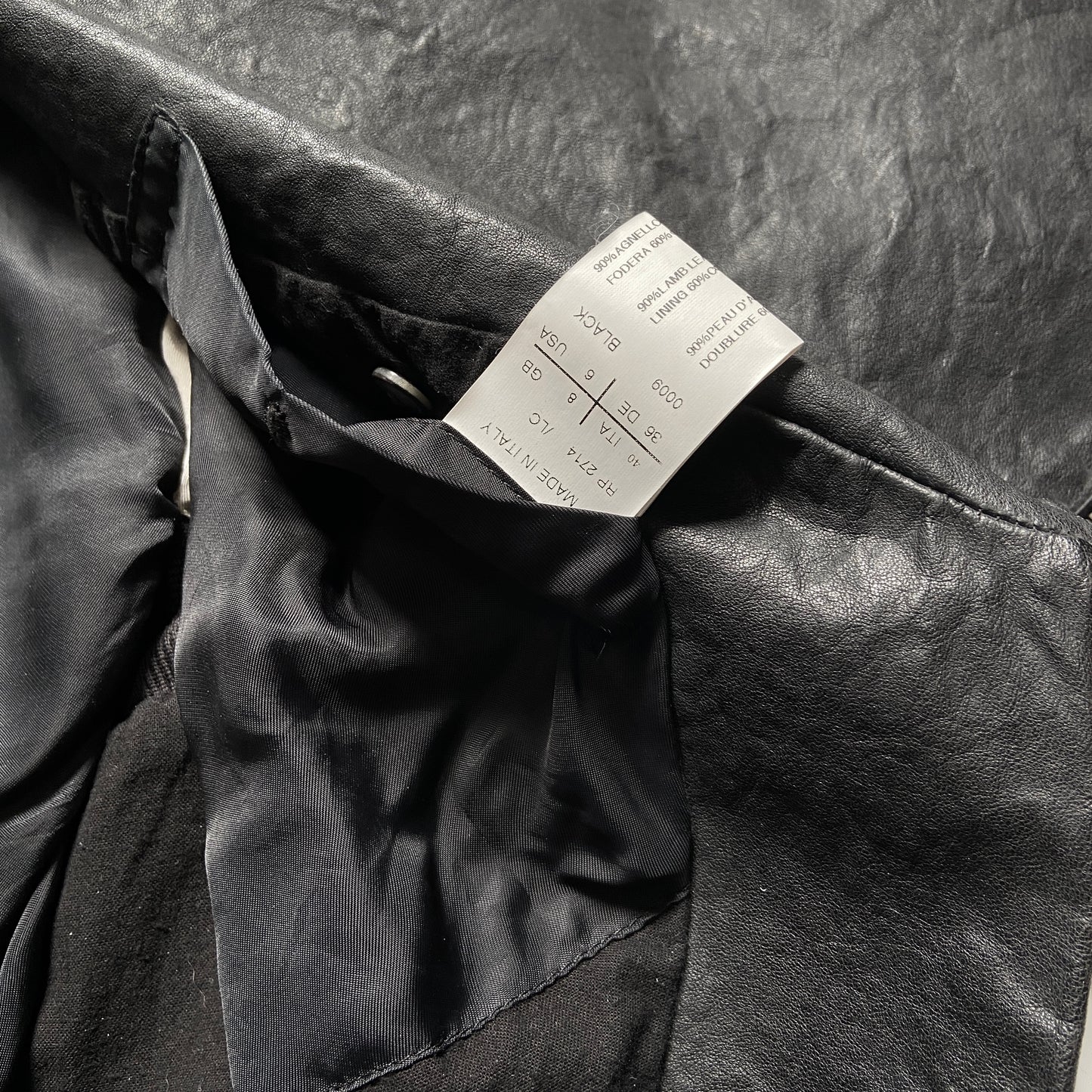 Rick Owens fall 2009 Crust funnel neck crop leather jacket 40