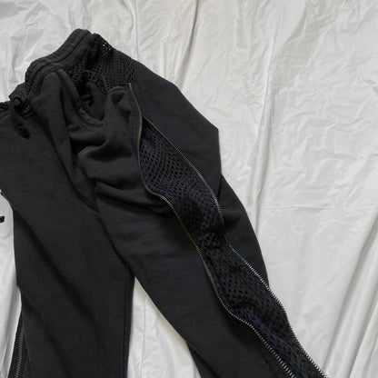 Jean Paul Gaultier fw14 side zip net met joggers sweatpants