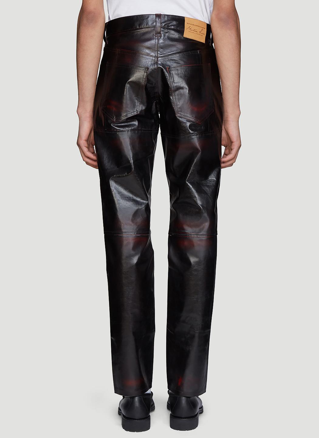 Martine Rose blood red leather pants jeans