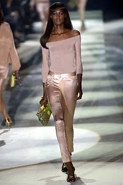 Gucci Tom Ford spring 2004 pink stretch top S