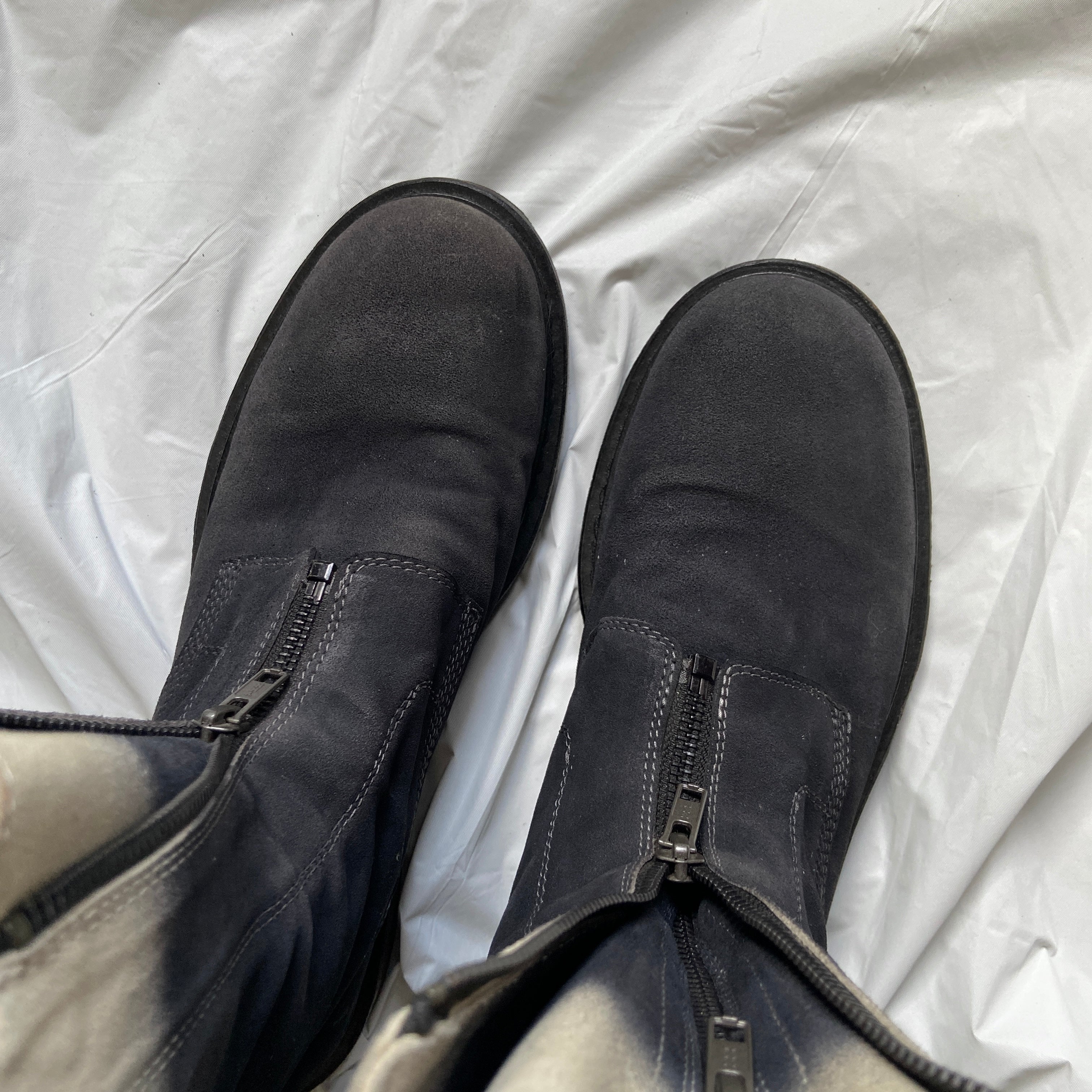 Ann demeulemeester double outlet zip boots