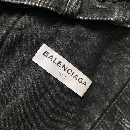 Balenciaga black washed swing denim jacket