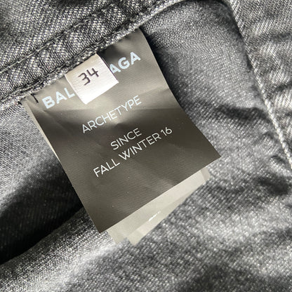 Balenciaga black washed swing denim jacket