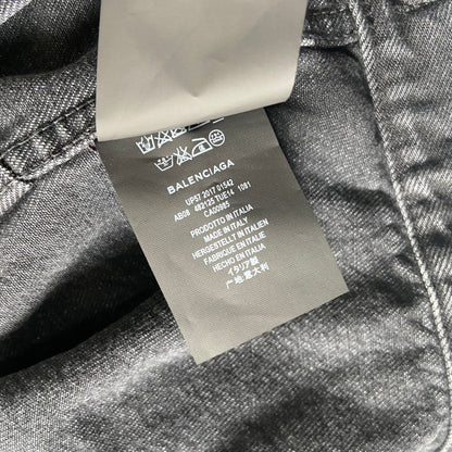 Balenciaga black washed swing denim jacket