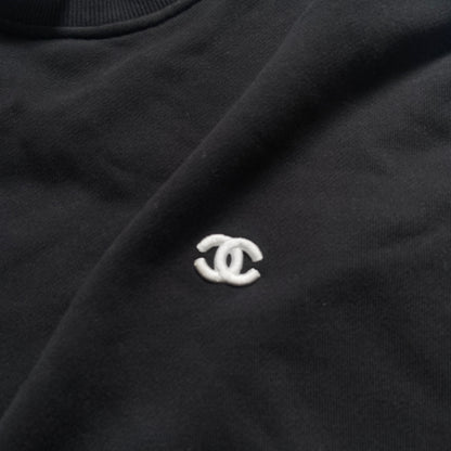 Chanel black uniform logo sweater L